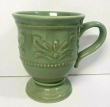 Sage Green Chris Madden Pottery Pedestal Coffee Tea Cocoa Cup Mug   - $11.67