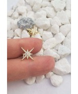 Dainty Star Studs Earrings Starburst Gold crystal Earrings Gift for Her ... - $54.31 CAD