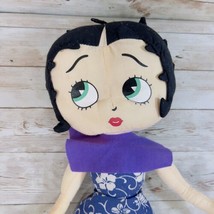 Kellytoy Plush Vintage 2005 Betty Boop 16&quot; Stuffed Toy Doll Blue Floral ... - $16.79
