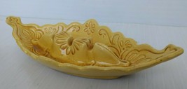 Vintage Maddux Of California Pottery Ashtray Pin Tray Yellow 1966 - with chips - $22.32