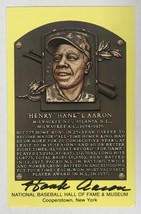 Hank Aaron (d. 2021) Signed Autographed Hall of Fame Plaque Postcard - Atlanta B - £79.82 GBP