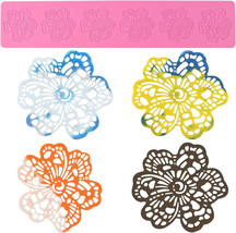 Silicone Mold 3D Flower Silicone Candy Mold Flower Shaped Lace Cake Mat Baking - £6.64 GBP