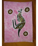 AUS-10 Kangaroo pink Australian Native Aboriginal PAINTING dot Artwork T... - £53.92 GBP