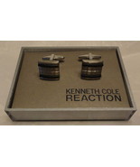 Kenneth Cole Reaction Silver/Black square Cufflinks - £21.23 GBP