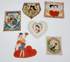 Vintage Valentine Cards 30s-40s Carrington Co Lot 6 Embossed Doubles Sided Foil - £9.43 GBP