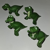 4 Toy Story Rex Green Dinosaur Figures Lot Duplicates Cake Topper Small 2.25&quot; - £15.53 GBP