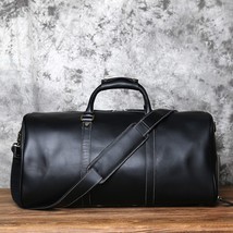 NZPJ Men&#39;s Retro Leather Travel Bag First Layer Cowhide Large-capacity Travel Ba - £154.06 GBP