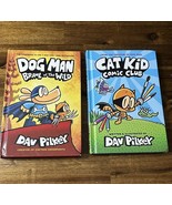Dav Pilkey Dog Man Cat Kid Comic Club 2 Book Hardcover Lot Kids Books Co... - £10.99 GBP