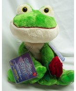 RUSS Shining Stars GREEN FROG W/ RED ROSE 8&quot; Plush Stuffed Animal Toy 2006 - $310.57 MXN