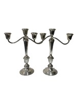 Pair Pilgrim Candelabras Silver Plated Three Armed Convertible to 2 Size... - £58.39 GBP