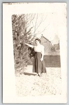 Lewis Kansas Edwardian Woman on Farm Blanche Malin Hanson Postcard A27 - $14.95