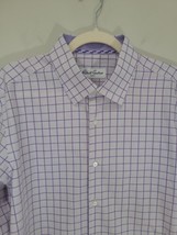 Robert Graham Shirt Mens 42 -  16.5 Purple Plaid Button Up Adult Long Sl... - $21.80