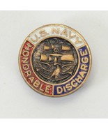US Navy Honorable Discharge Post WW2 Enamel Button .6 Diameter - $13.43 CAD