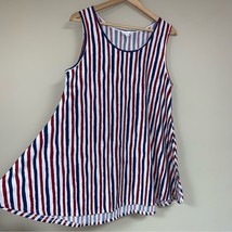 LuLaRoe Patriotic Perfect Swing Tank Top Women’s XL Flowy Loose Relaxed Fit Red - £32.13 GBP