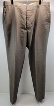 Crafted with Pride in USA Men&#39;s Brown Gray Flat Front Dress Pants - £9.37 GBP