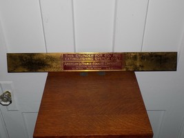 American La France Brass Fire Extinguisher Cylinder Sign Elmira, NY - $1,549.66 MXN