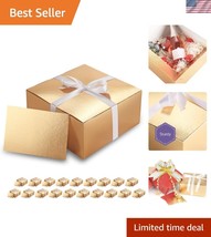 Multi-Occasion 20-Pack Gold Gift Boxes 8x8x4 - Perfect for Treats &amp; Crafts - $840.68 MXN