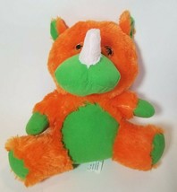 KellyToy Soft Plush Triceratops Bright Orange &amp; Green 10 inch Stuffed Animal - £11.79 GBP