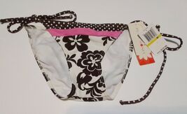 New Hula Honey Women's Brown Floral Tie Side Swim Bottom Size Medium - $11.88