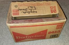 VTG Budweiser Cardboard 24 12OZ Bottle Box Crate King Of Beers Longview ... - $39.22 CAD