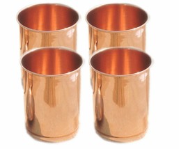 Handmade pure copper glass cup for water copper tumbler copper for health 4Pcs - £21.08 GBP