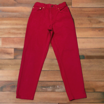Vtg Levi&#39;s Jeans Women&#39;s Junior&#39;s 3 M Tapered Red Cotton Denim - £19.50 GBP