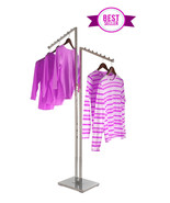 Only Hangers 2 Way Clothing Rack Display Slant Arms Chrome - $1,730.16 MXN