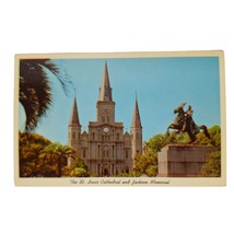 Postcard The St Louis Cathedral And Jackson Memorial Chrome Unposted - $6.92