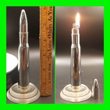 Vintage 1944 Chromed .50 Cal Petrol Bullet Lighter With Stand - In Worki... - $49.49
