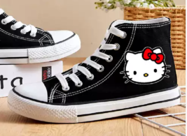 Adult Women High Tops Hello Kitty Sneakers Canvas Tennis Shoes Athletic Casual - £15.92 GBP