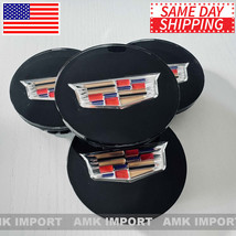 Set of 4 Black Acrylic Center Caps for Cadillac ATS CTS CT6 XT5 SRX XTS ... - $23.71