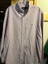 Ralph Lauren Men’s 16.5 36 Purple Yarmouth Long Sleeve Button Down Cotton Shirt - £19.08 GBP