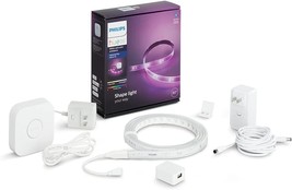 Starter Kit For Philips Hue Lightstrips (6 Feet Long, Base Plug, Hue, White. - £132.31 GBP