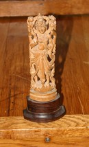 Vtg Wooden Hindu Statue Parvati Government Kerala India Quality Mark Wood Deity - £56.39 GBP