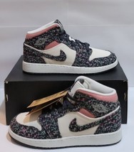 Nike Air Jordan 1 Mid SE Anthracite/Sail/Red Stardust Youth 7 / Women&#39;s 8.5 - £91.09 GBP