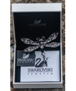 Swarovski Crystal Dragonfly Gunmetal Grey Brooch Pin Vintage Jewellery B... - £121.71 GBP