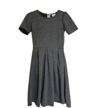 LuLaRoe Small Simply Comfortable Knit Dress Pockets Black Gray Stripe Zip - $247.70 MXN