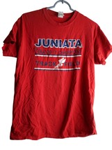Red Gildan Graphic T Shirt Sz M  Juniata Track Field 2017 Champions Cotton - $21.99