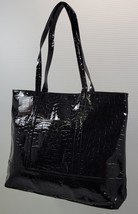 BG) Givenchy Parfums Black Faux Leather Fall Tote Hand Bag - $24.74
