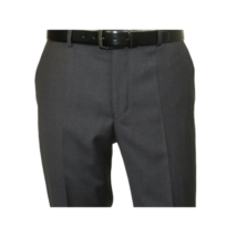 Mens MANTONI Flat Front Pants 100% Wool Super 140's Classic Fit 46306-3 Charcoal image 8