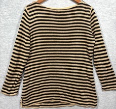 Lauren Ralph Lauren Sweater L Striped 100% Linen Boat Neck - $324.25 MXN