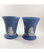 Wedgwood Jasperware Light Blue Trumpet Posey 3.5&quot; 9cm Tall Vase England - $34.36 CAD