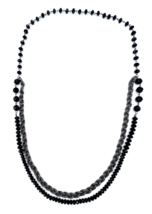 Vtg Convertible Three Way Faceted Black Class Bead Braided Mesh Chain Necklace - £28.02 GBP
