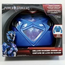 Power Rangers Blue Deluxe Ranger Dress Up Shirt Light Up Chest Armor Halloween  - £23.87 GBP