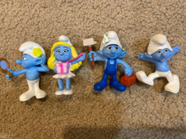 Mixed Lot of 4 Smurfs Toy PVC Figures Figurines McDonald&#39;s Peyo 2013 2011 - £11.15 GBP