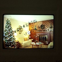 Christmas Tree Lights Hearth Gifts Wreath Fireplace VTG 35mm Found Slide Photo - £7.92 GBP