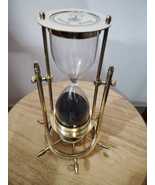 BRASS SAND TIMMER WITH COMPASS, SHIP WHEEL DESIGNE COMPASS - $65.00