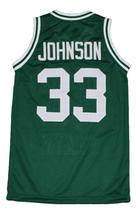 Magic Johnson Custom Michigan Basketball Jersey Green Any Size image 2