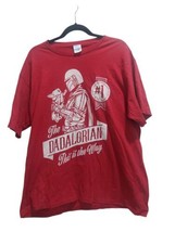 Star Wars Port &amp; Company Dadalorian Father Red Men&#39;s Size XL T-Shirt Gro... - $11.30
