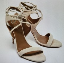 Aquazzura Colette 105 Suede Cut Out 3” Inch Sandals Heels Taupe Beige Si... - $1,853.91 MXN